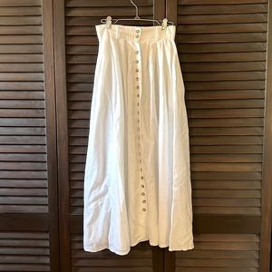 Vintage White Button Down Midi Skirt